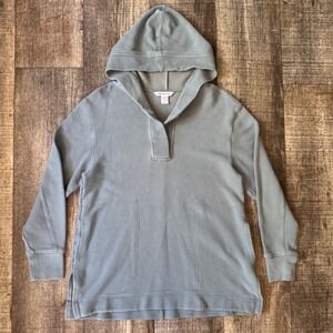 Athleta Coaster Luxe Waffle Hoodie Women's Small Blue Seafoam Oversized Pullover